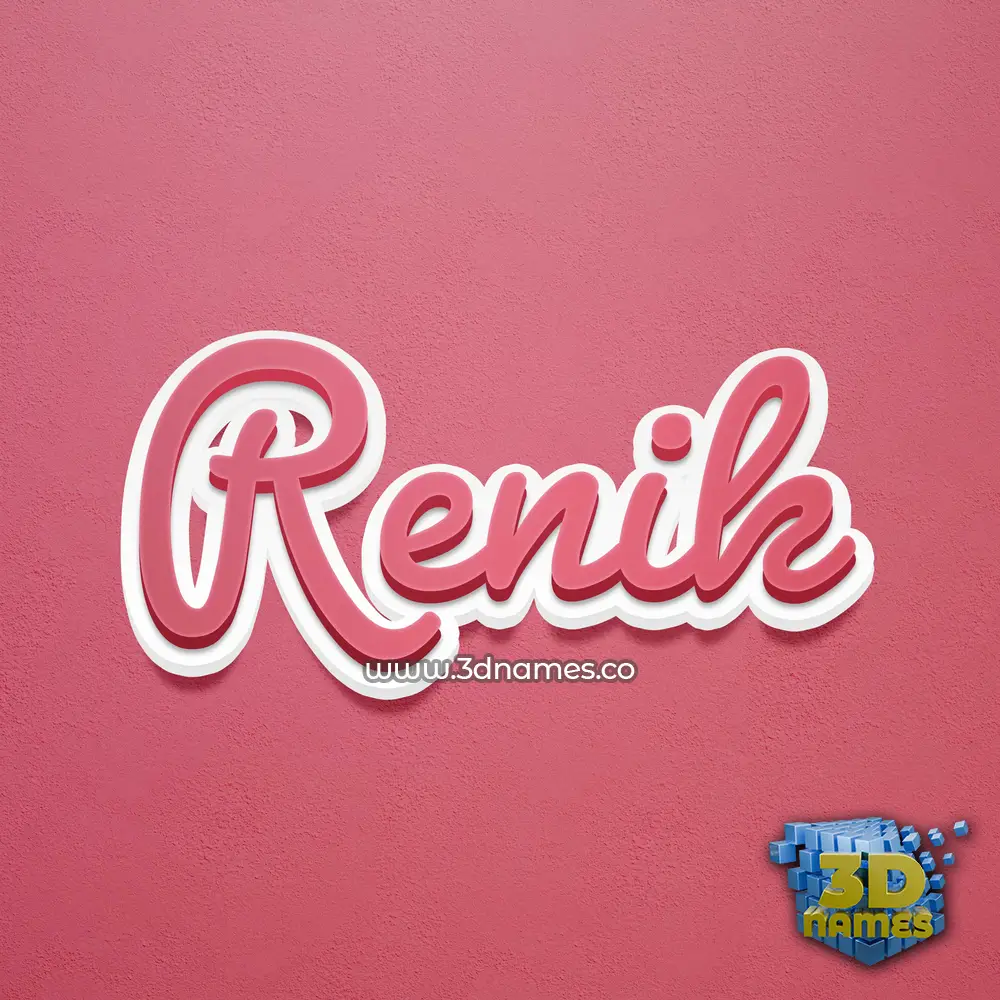 renik in Red Scribble style - 3D name wallpaper