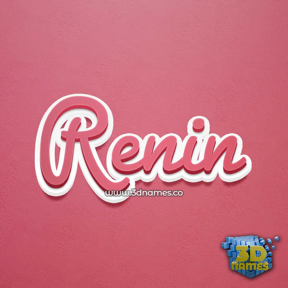 renin in Red Scribble style - 3D name wallpaper
