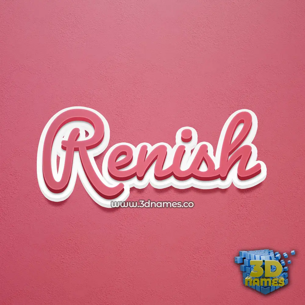 renish in Red Scribble style - 3D name wallpaper