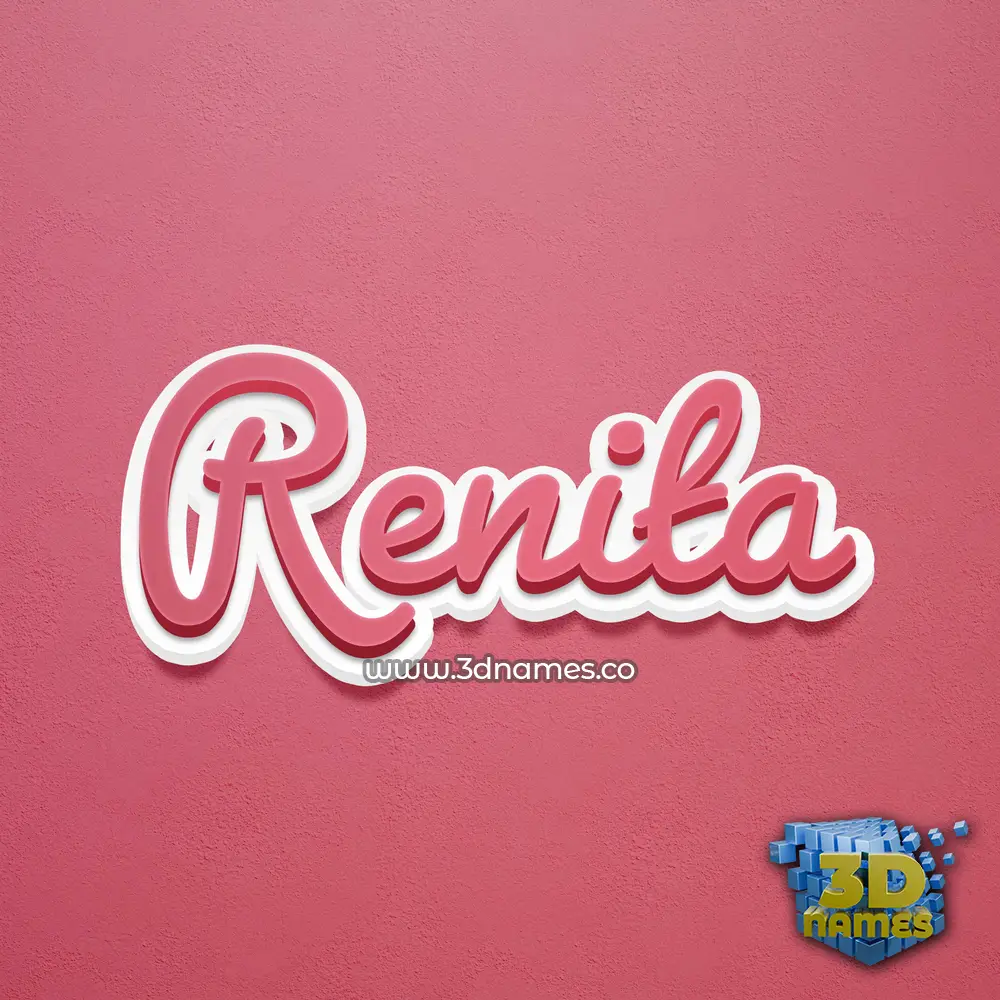 renita in Red Scribble style - 3D name wallpaper