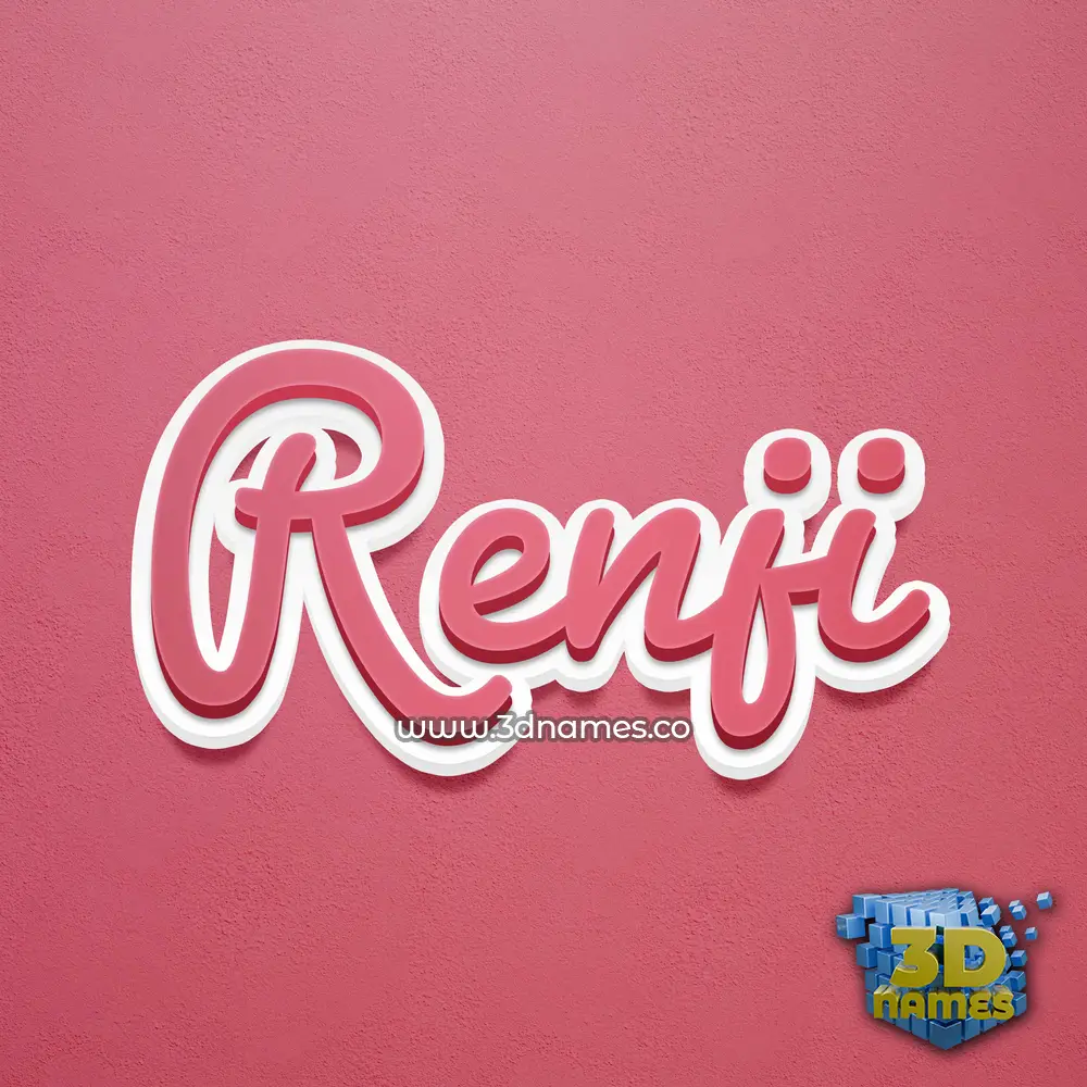 renji in Red Scribble style - 3D name wallpaper