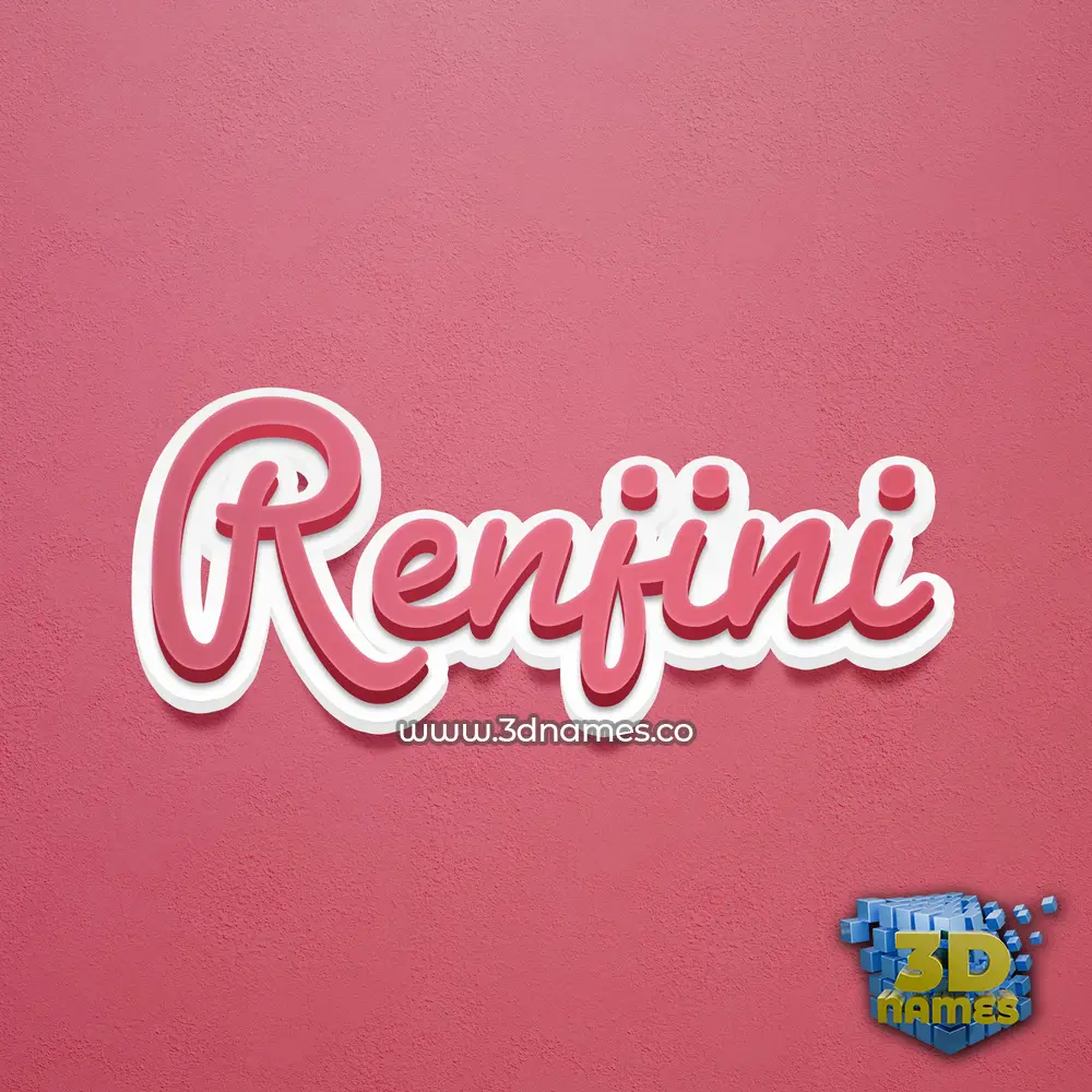 renjini in Red Scribble style - 3D name wallpaper