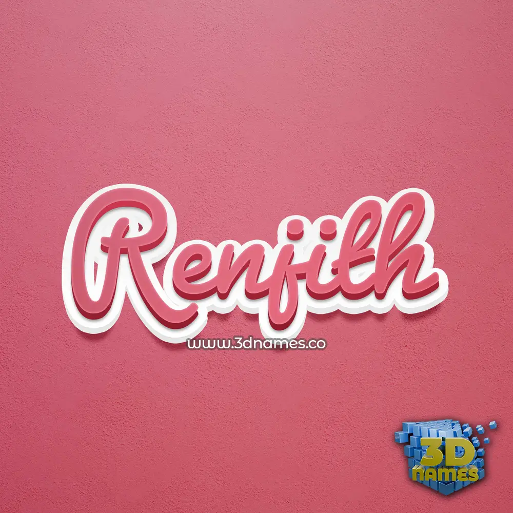 renjith in Red Scribble style - 3D name wallpaper