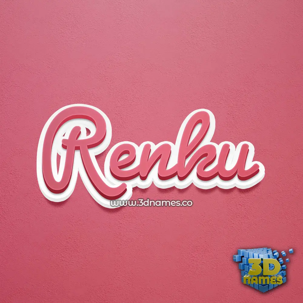 renku in Red Scribble style - 3D name wallpaper