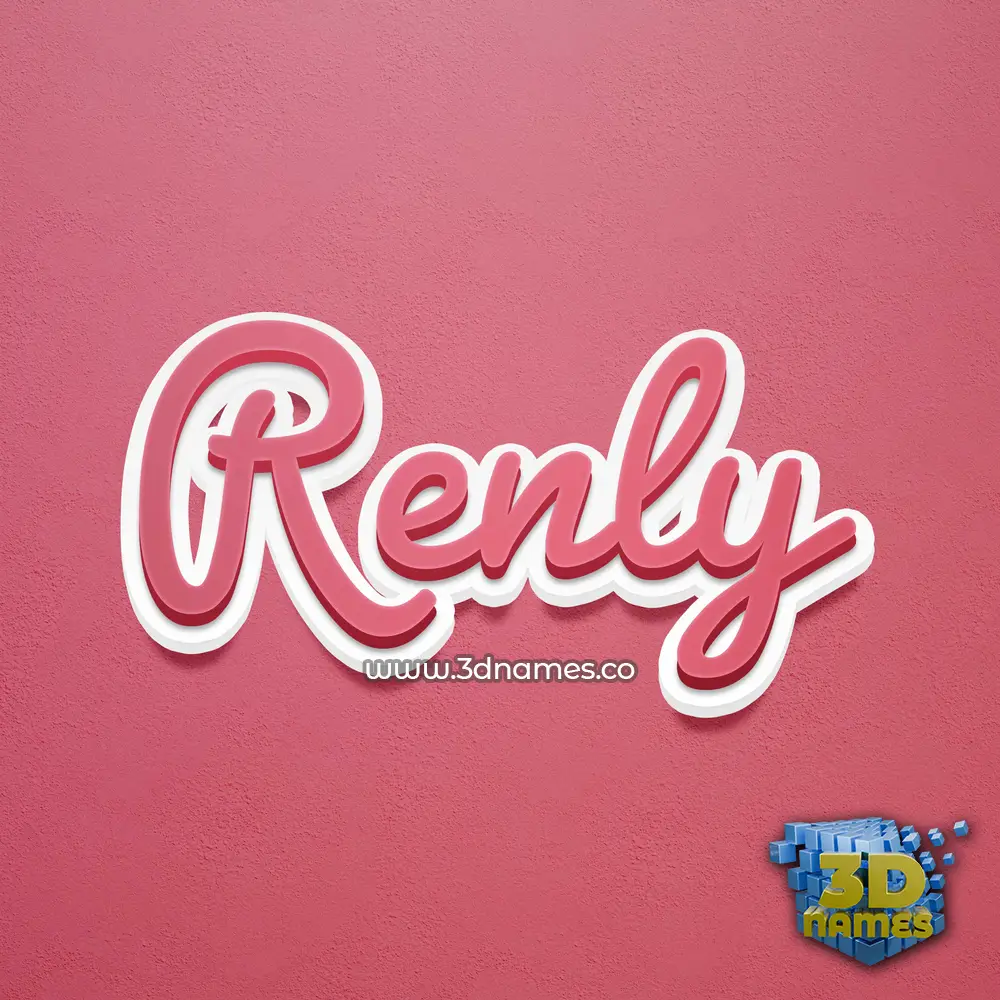 renly in Red Scribble style - 3D name wallpaper