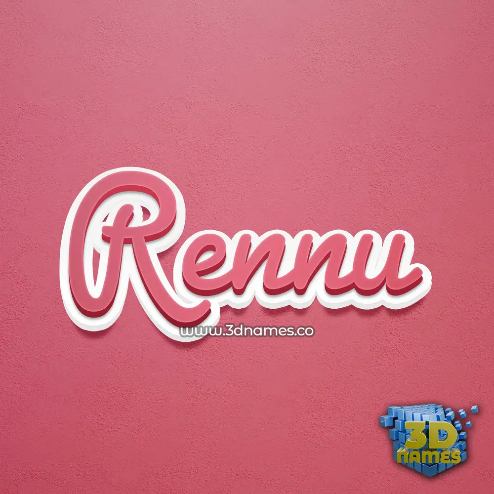 rennu in Red Scribble style - 3D name wallpaper