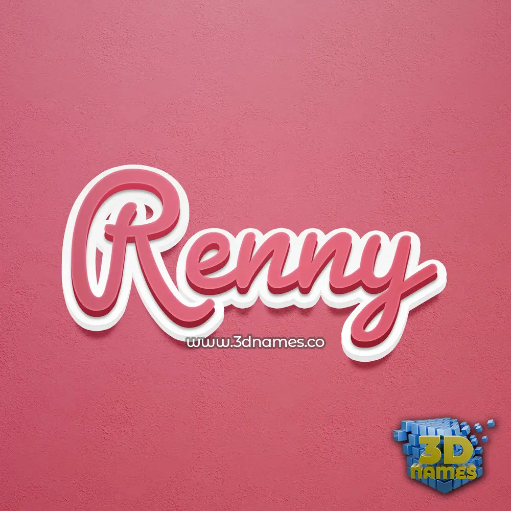 renny in Red Scribble style - 3D name wallpaper
