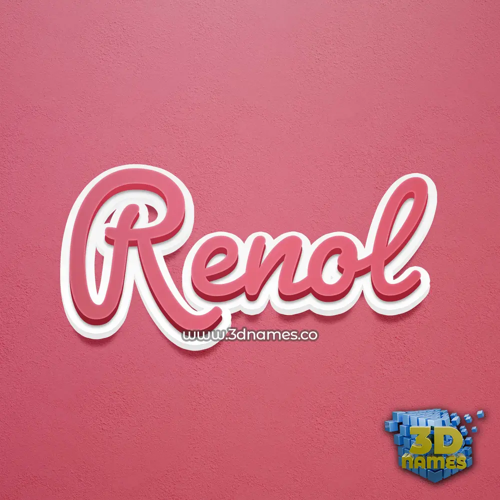renol in Red Scribble style - 3D name wallpaper
