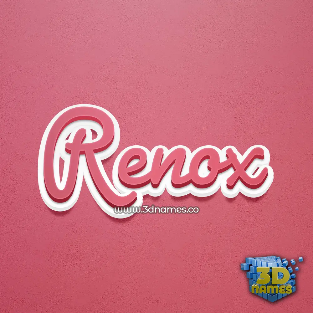renox in Red Scribble style - 3D name wallpaper
