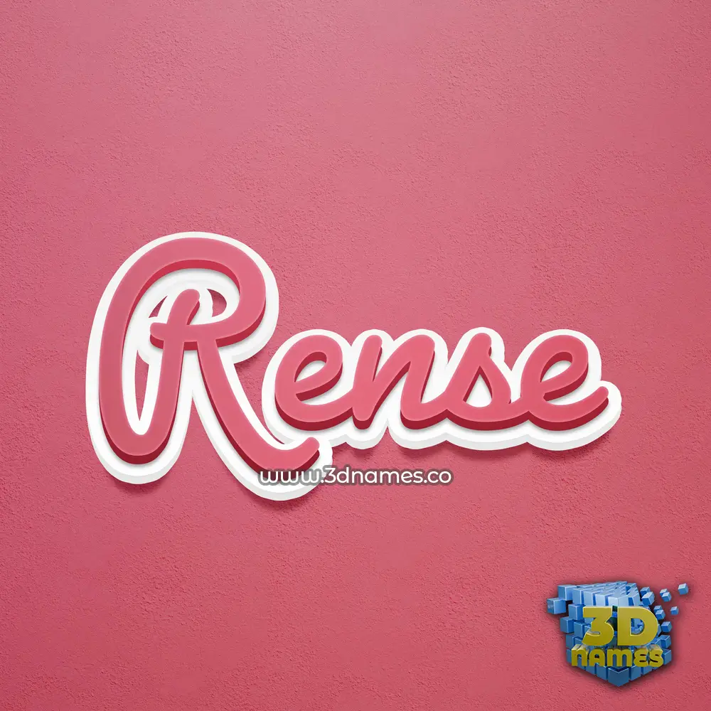 rense in Red Scribble style - 3D name wallpaper