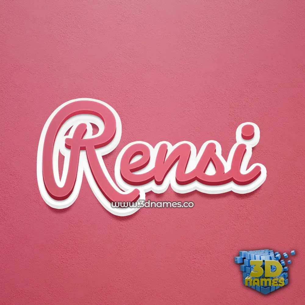 rensi in Red Scribble style - 3D name wallpaper