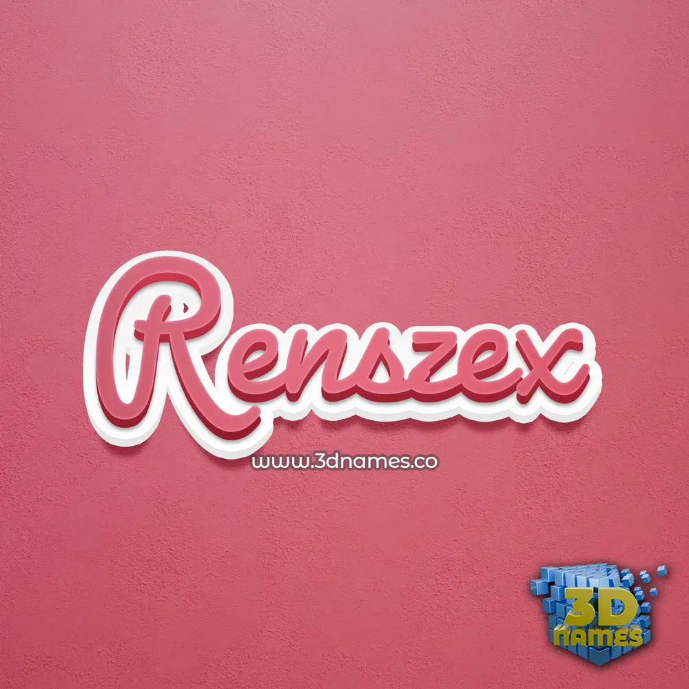 renszex in Red Scribble style - 3D name wallpaper