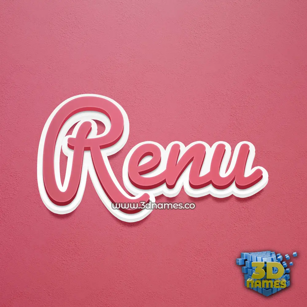 renu in Red Scribble style - 3D name wallpaper