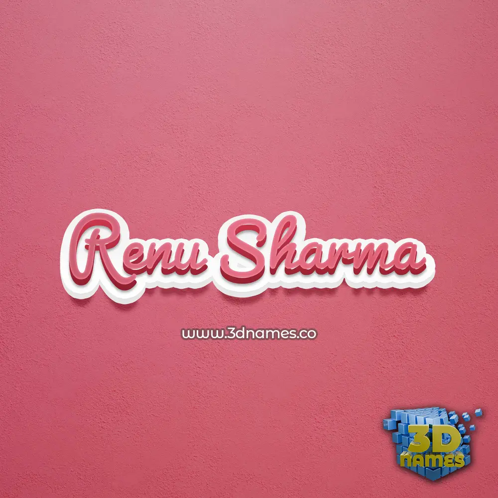 renu sharma in Red Scribble style - 3D name wallpaper