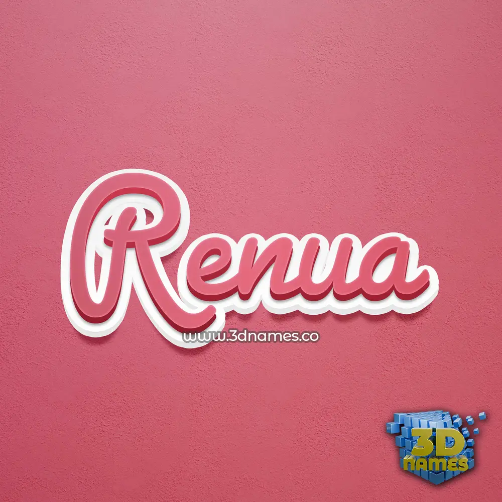 renua in Red Scribble style - 3D name wallpaper
