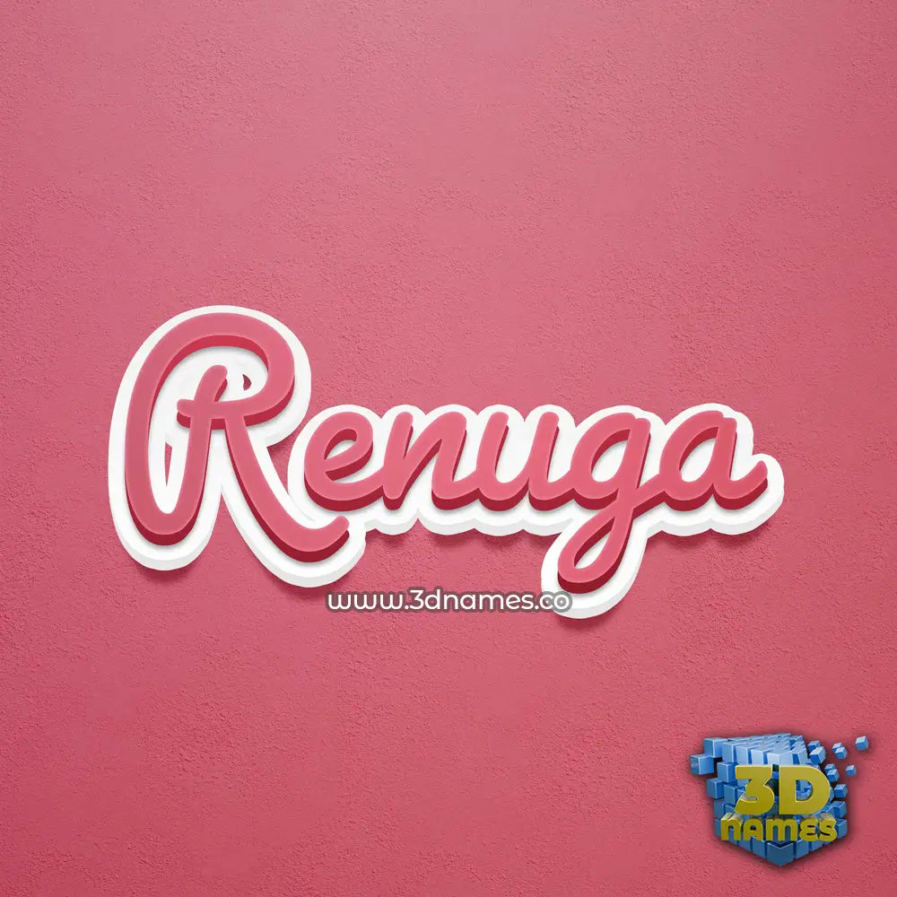 renuga in Red Scribble style - 3D name wallpaper