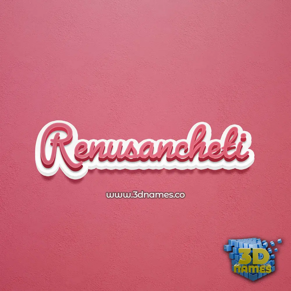 renusancheti in Red Scribble style - 3D name wallpaper