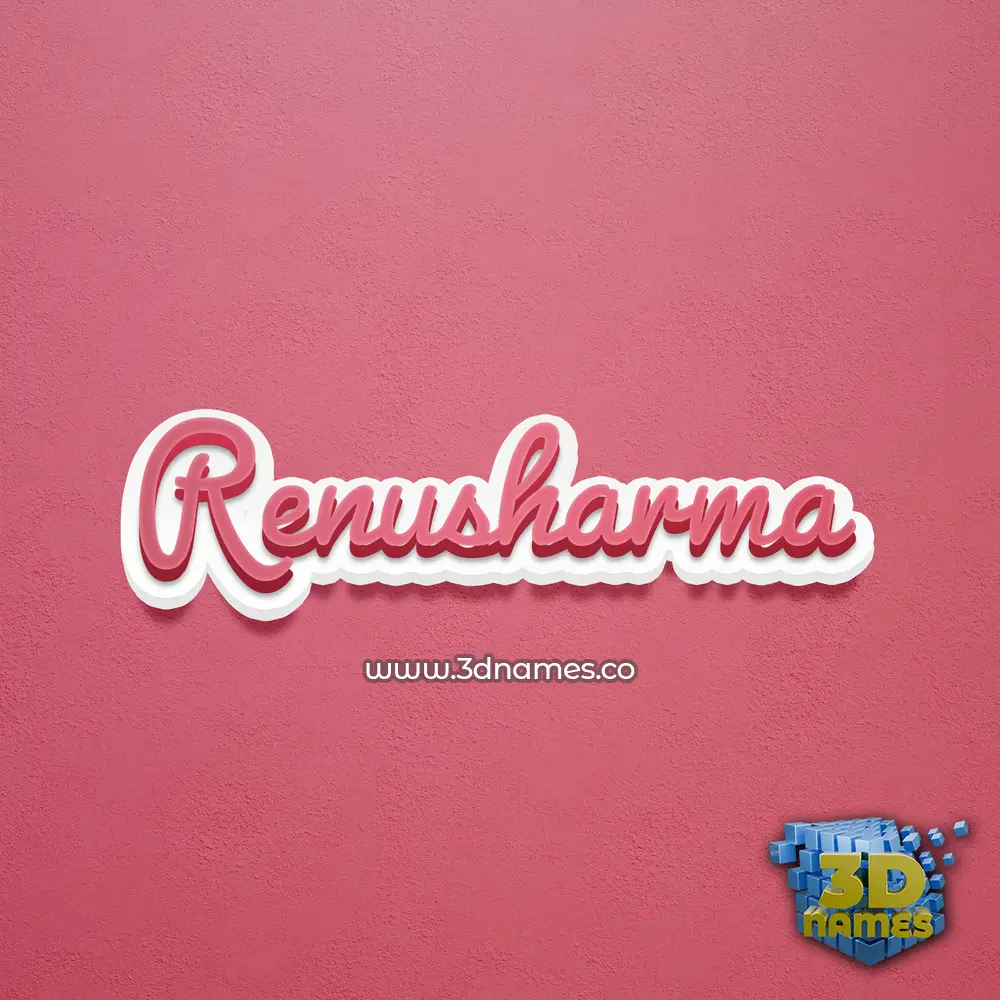 renusharma in Red Scribble style - 3D name wallpaper