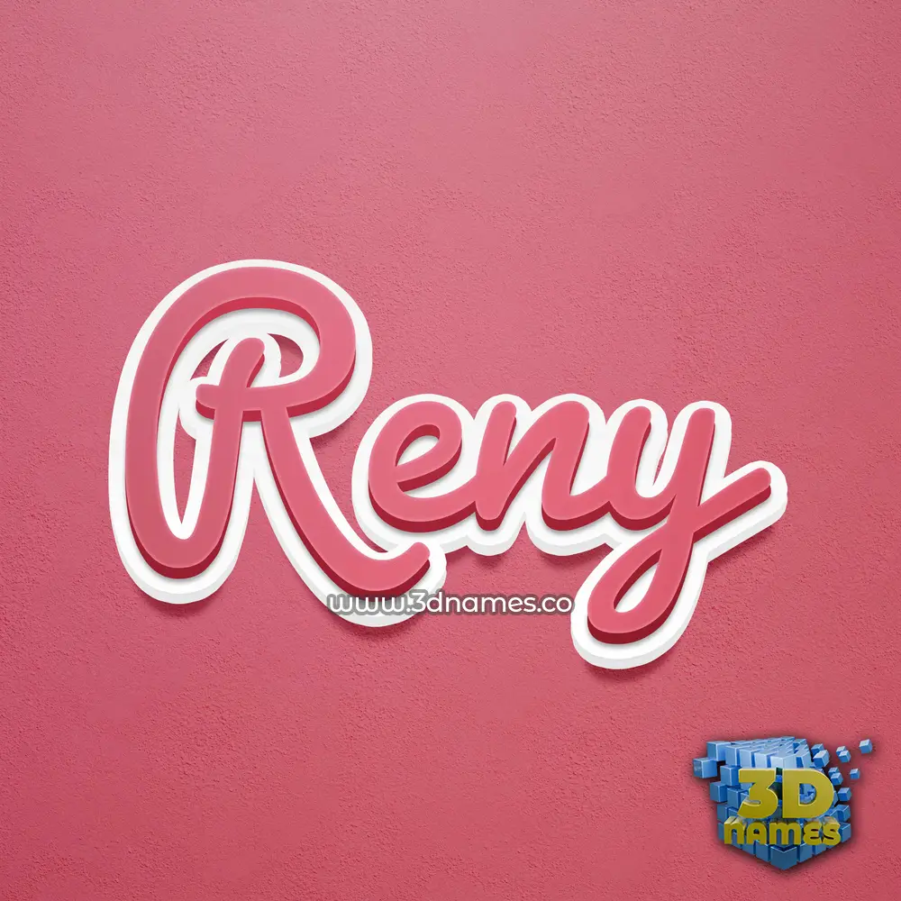 reny in Red Scribble style - 3D name wallpaper