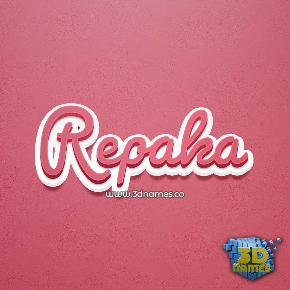 repaka in Red Scribble style - 3D name wallpaper