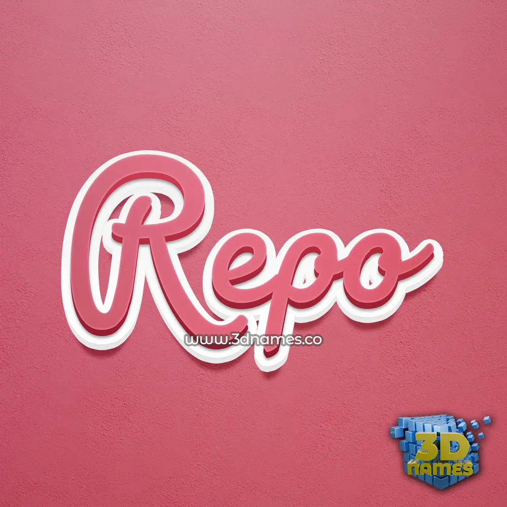 repo in Red Scribble style - 3D name wallpaper