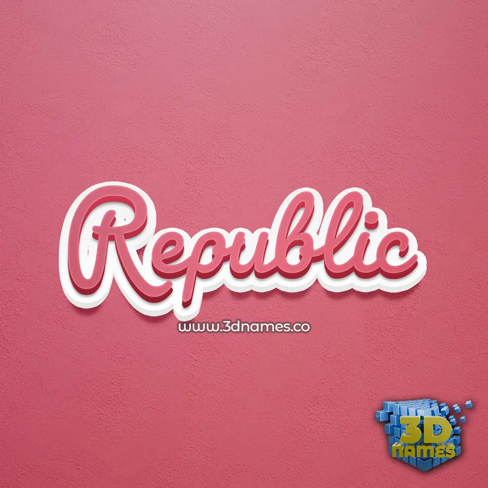 republic in Red Scribble style - 3D name wallpaper