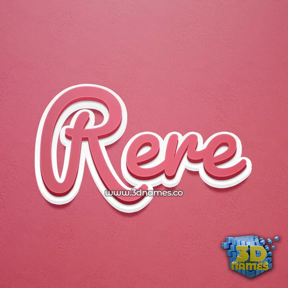 rere in Red Scribble style - 3D name wallpaper