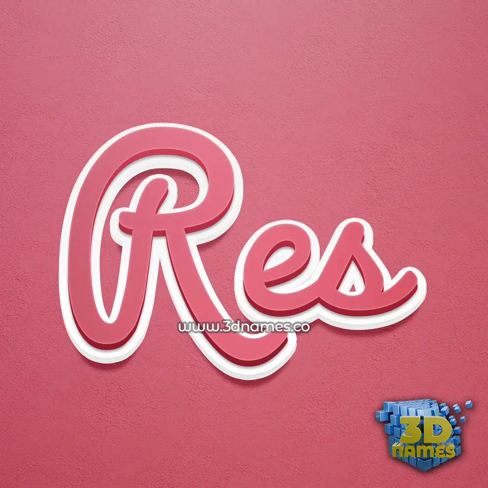 res in Red Scribble style - 3D name wallpaper