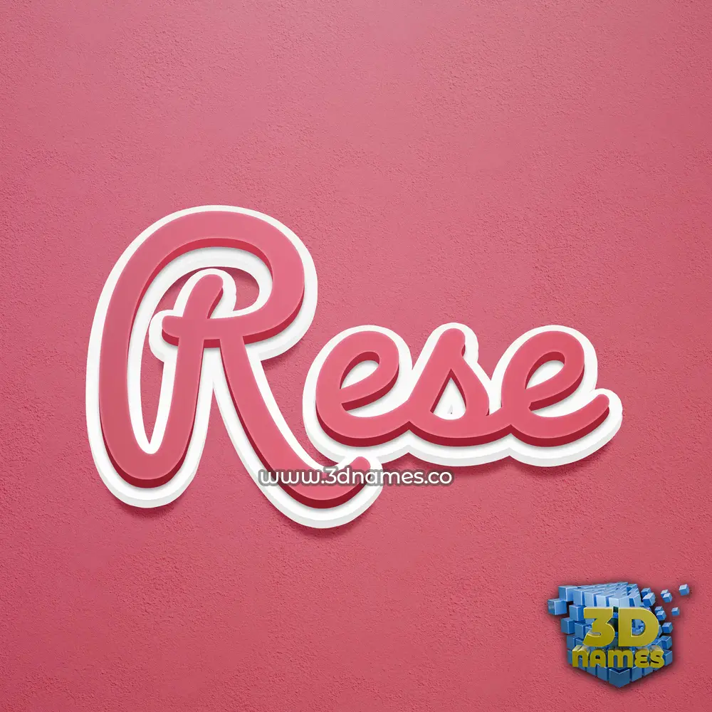 rese in Red Scribble style - 3D name wallpaper