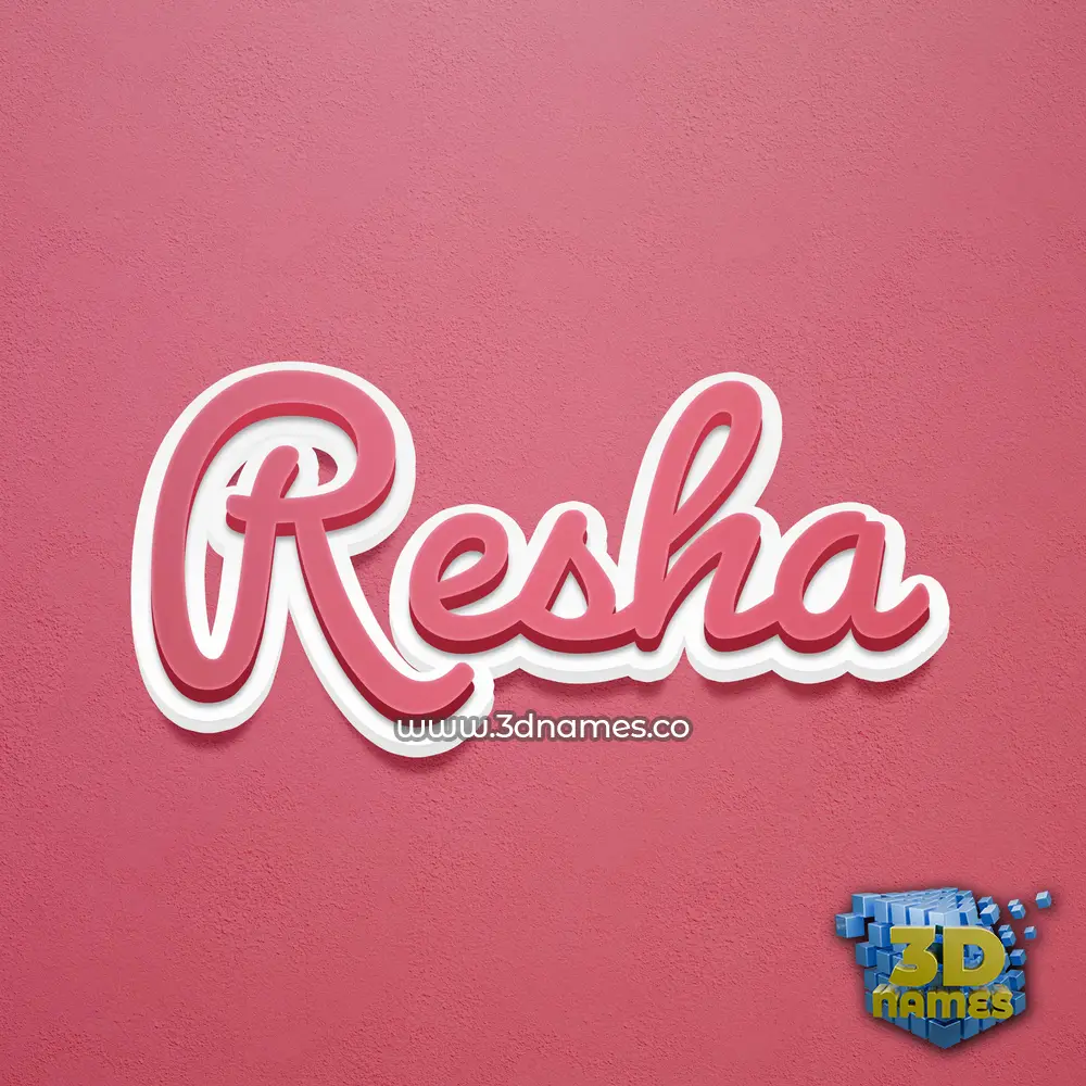 resha in Red Scribble style - 3D name wallpaper