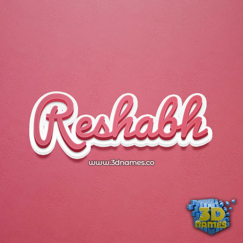 reshabh in Red Scribble style - 3D name wallpaper