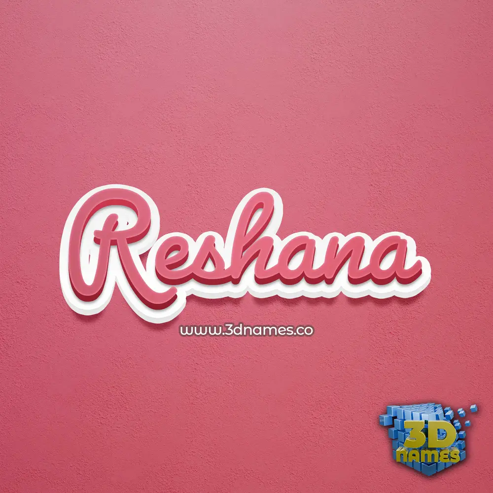 reshana in Red Scribble style - 3D name wallpaper