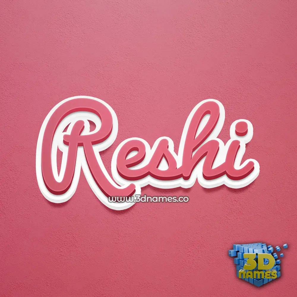 reshi in Red Scribble style - 3D name wallpaper