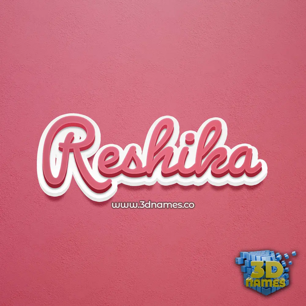reshika in Red Scribble style - 3D name wallpaper