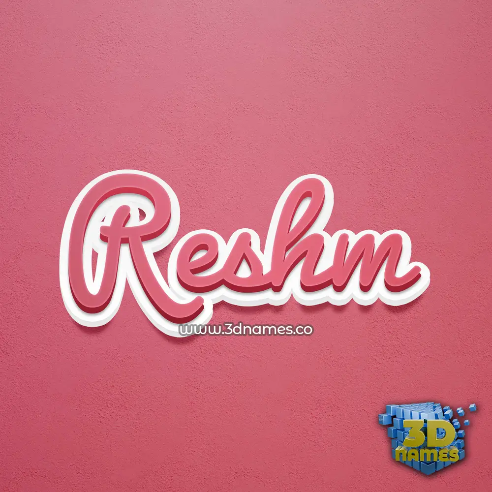 reshm in Red Scribble style - 3D name wallpaper