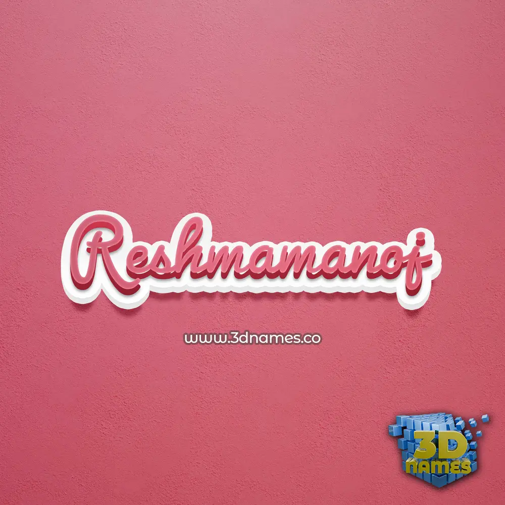 reshmamanoj in Red Scribble style - 3D name wallpaper