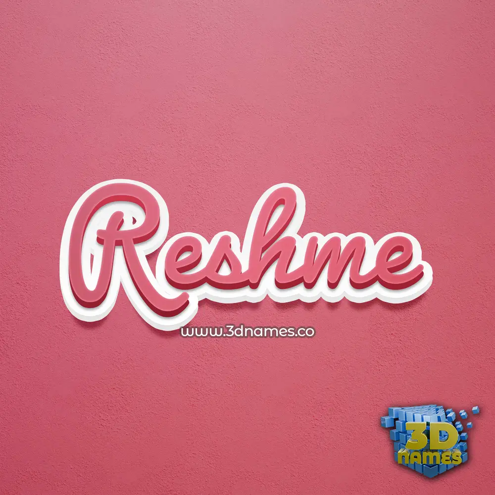 reshme in Red Scribble style - 3D name wallpaper