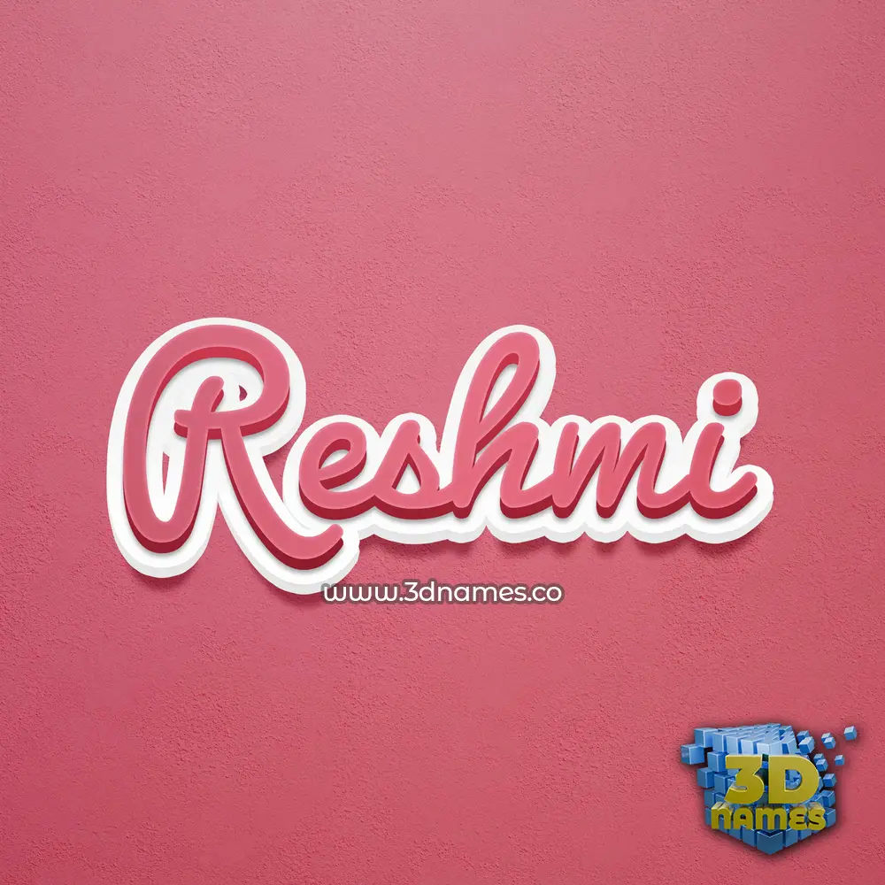 reshmi in Red Scribble style - 3D name wallpaper