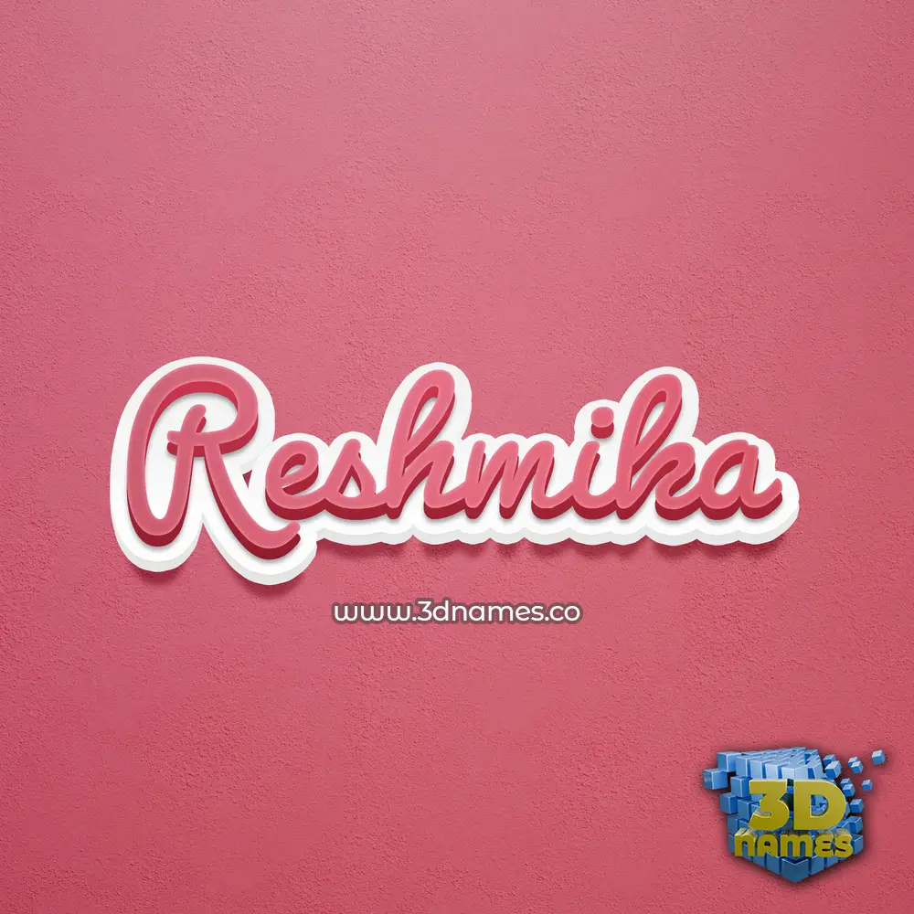 reshmika in Red Scribble style - 3D name wallpaper