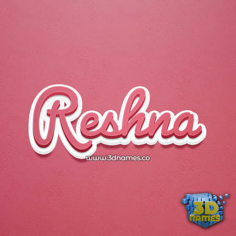 reshna in Red Scribble style - 3D name wallpaper