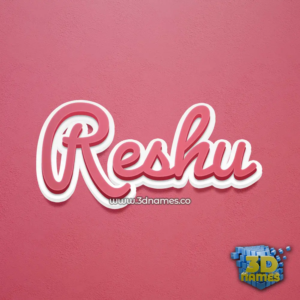 reshu in Red Scribble style - 3D name wallpaper