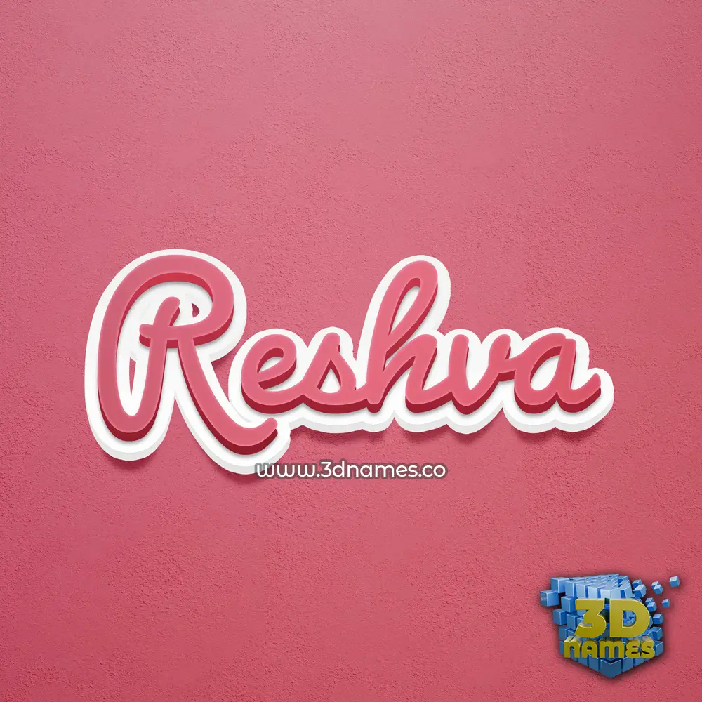 reshva in Red Scribble style - 3D name wallpaper