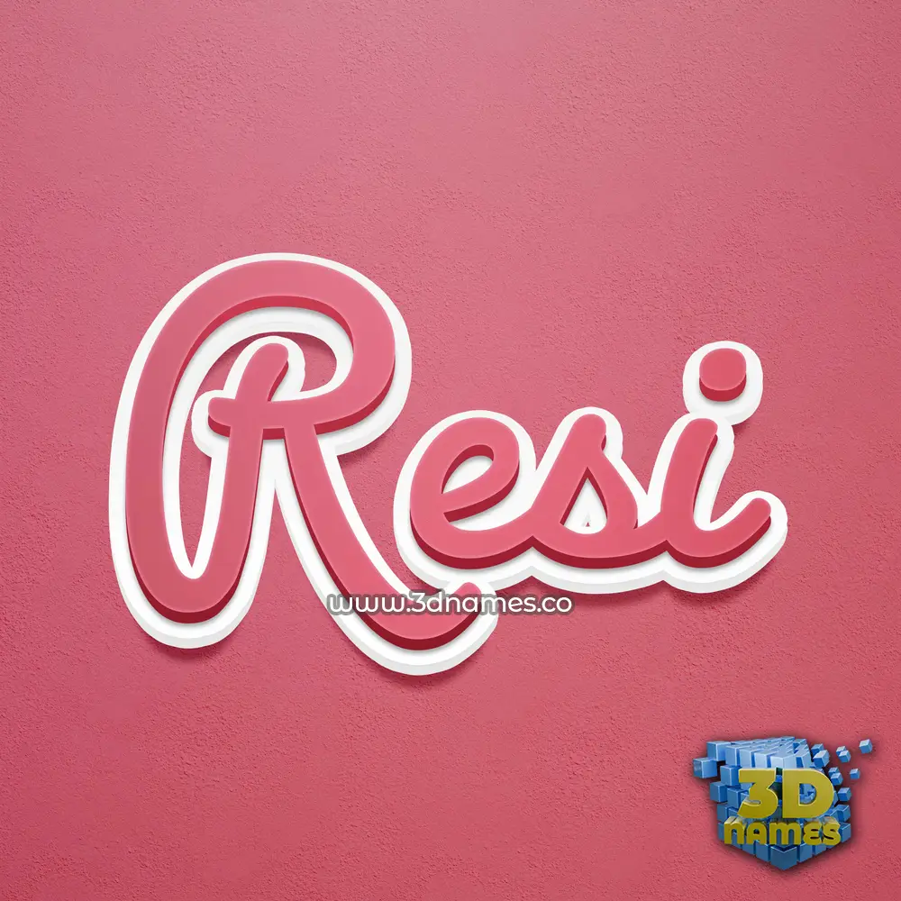 resi in Red Scribble style - 3D name wallpaper