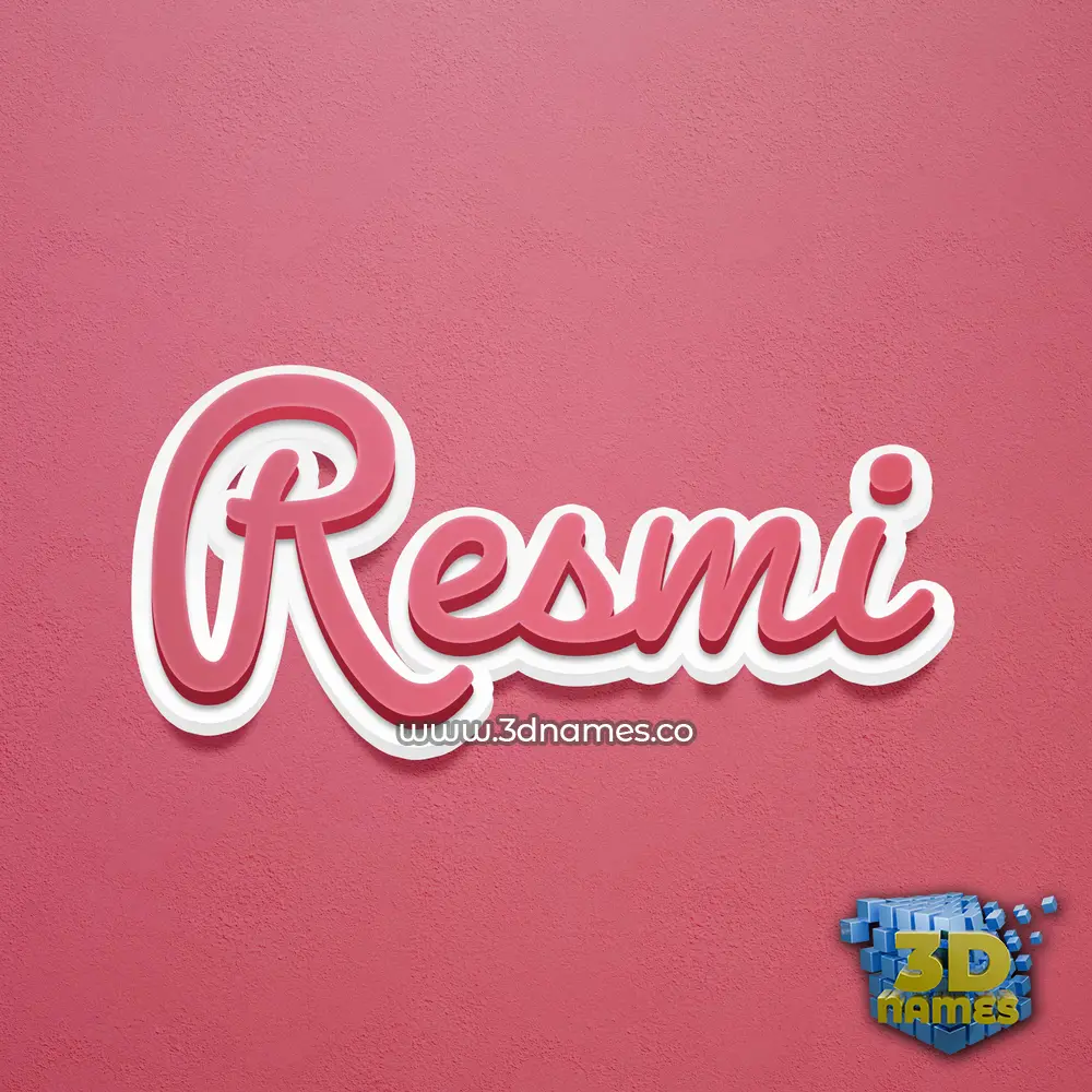 resmi in Red Scribble style - 3D name wallpaper
