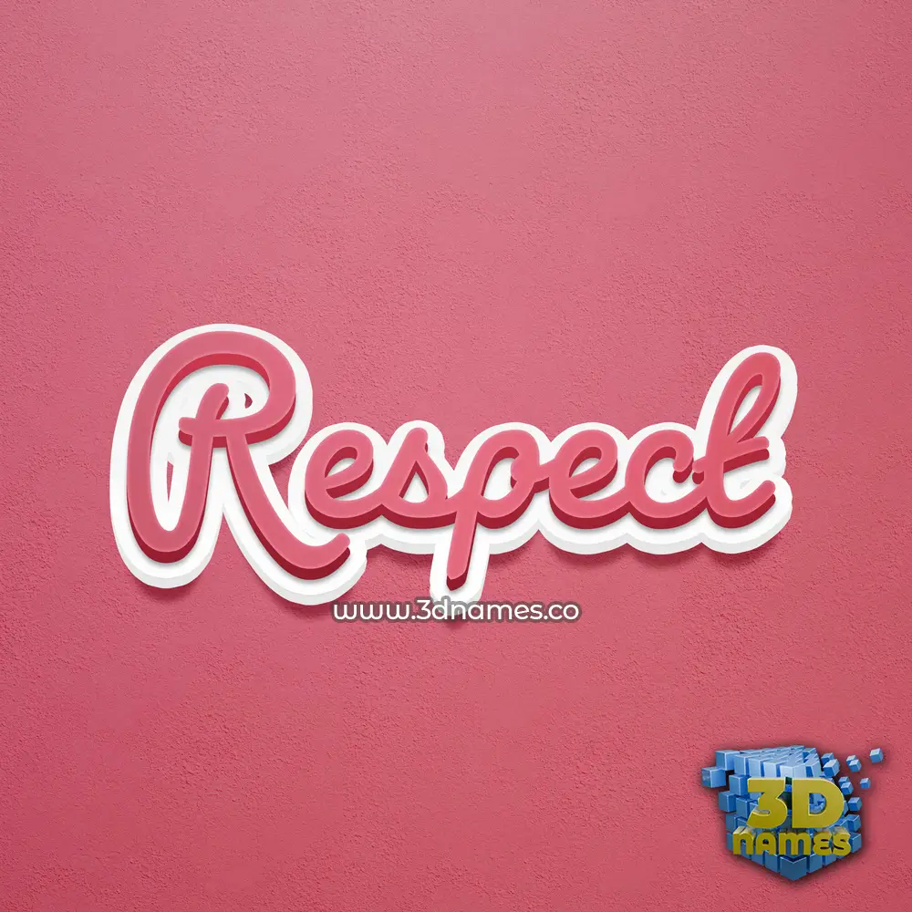 respect in Red Scribble style - 3D name wallpaper