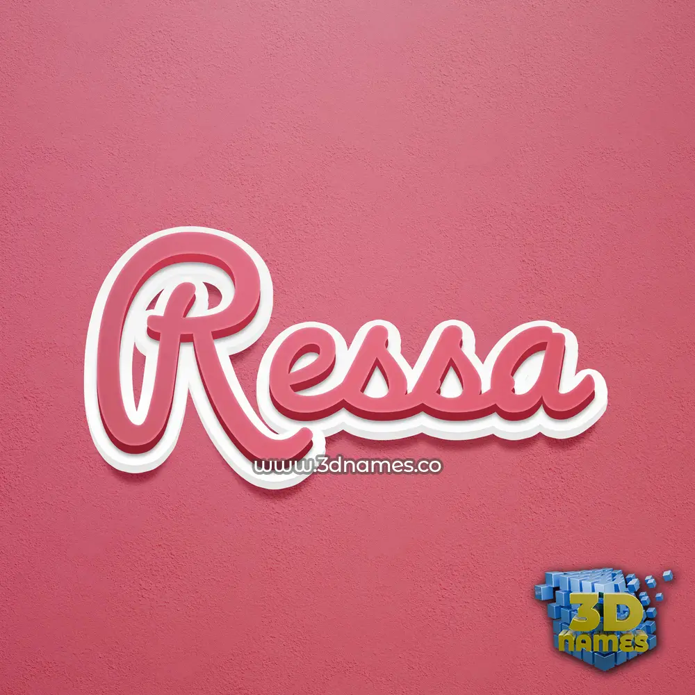 ressa in Red Scribble style - 3D name wallpaper