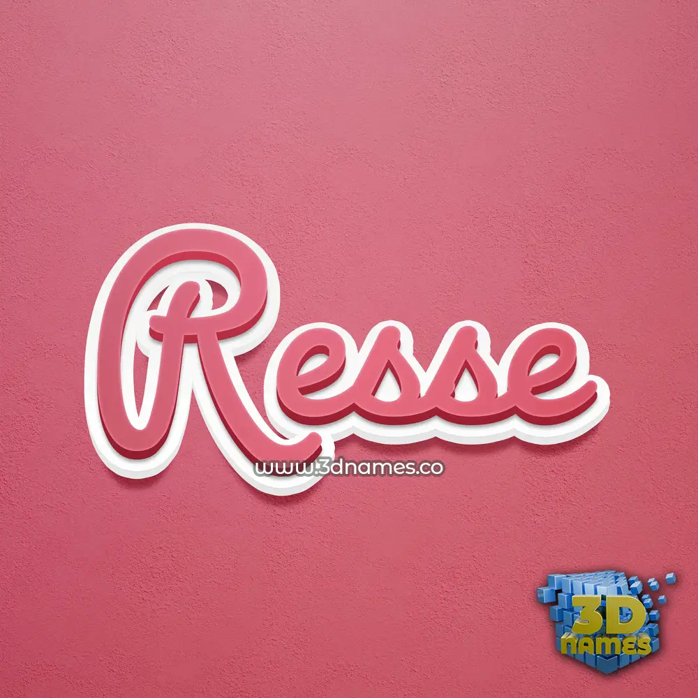 resse in Red Scribble style - 3D name wallpaper