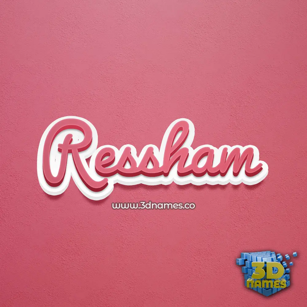 ressham in Red Scribble style - 3D name wallpaper