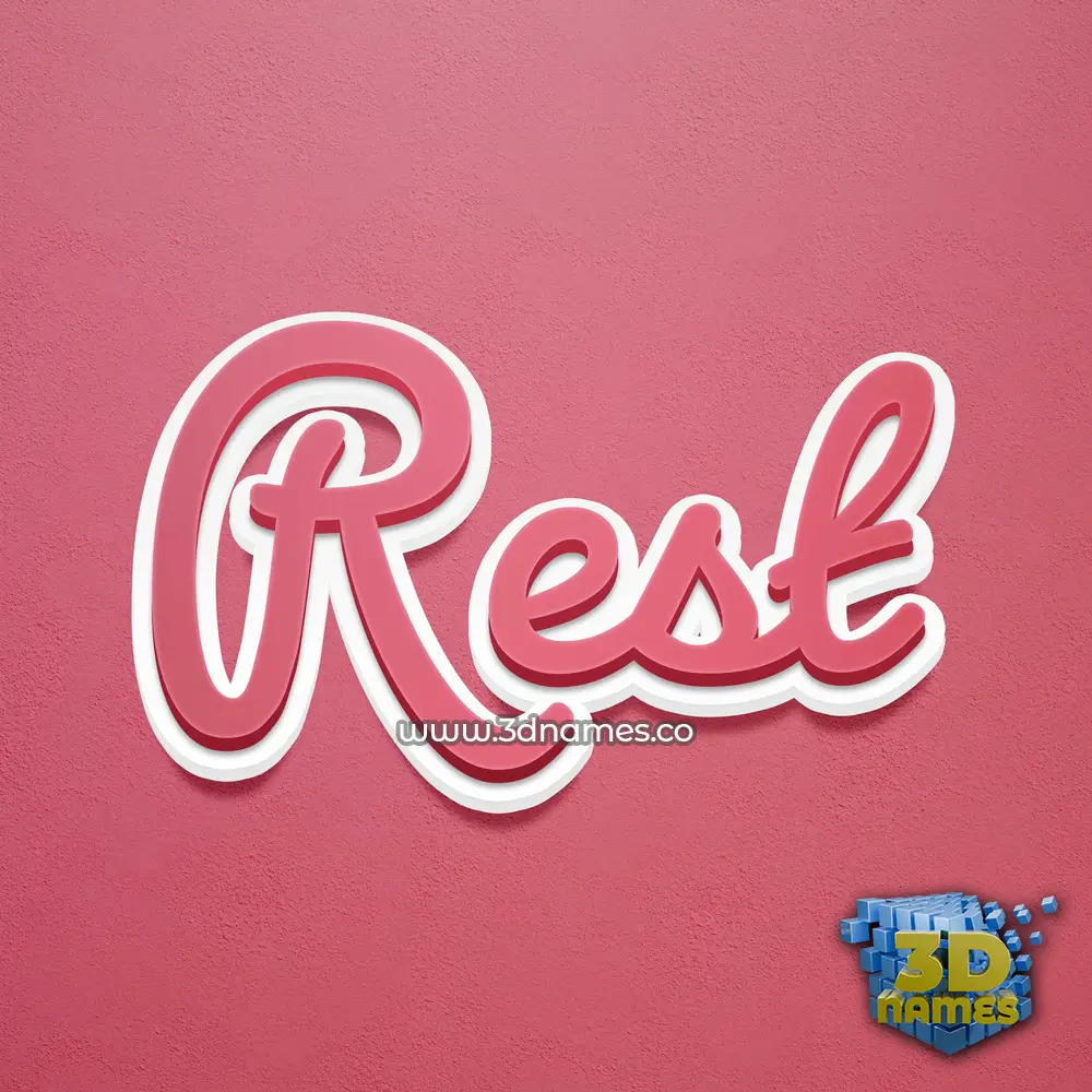 rest in Red Scribble style - 3D name wallpaper