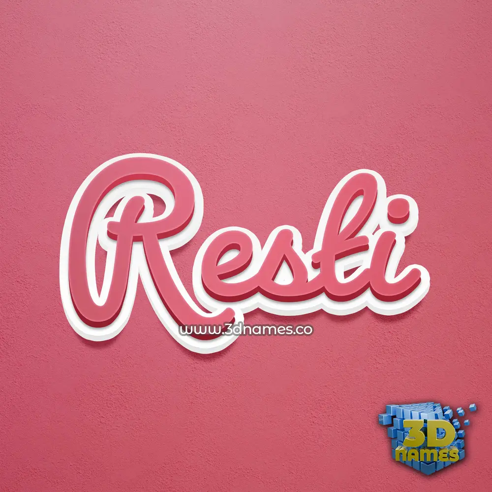 resti in Red Scribble style - 3D name wallpaper